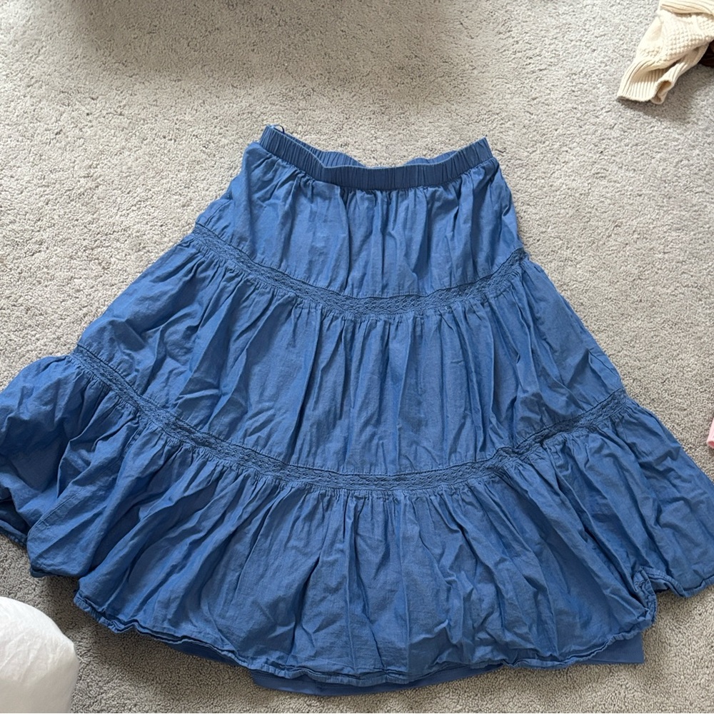 Miami Blue A-Line Tiered Skirt